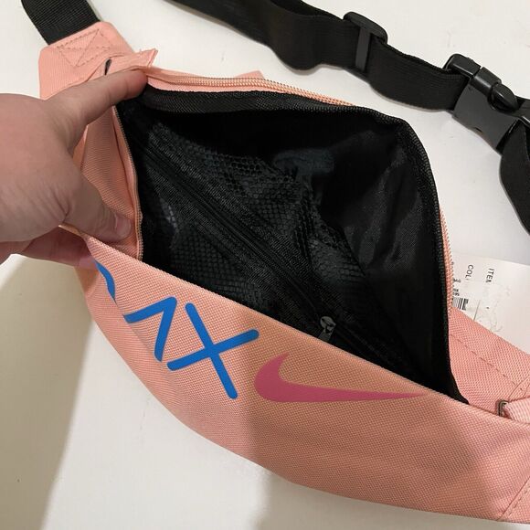 Nike Air Max Heritage Light Pink Logo Swoosh Spellout Fanny Belt Sling Bag NEW - Picture 5 of 11